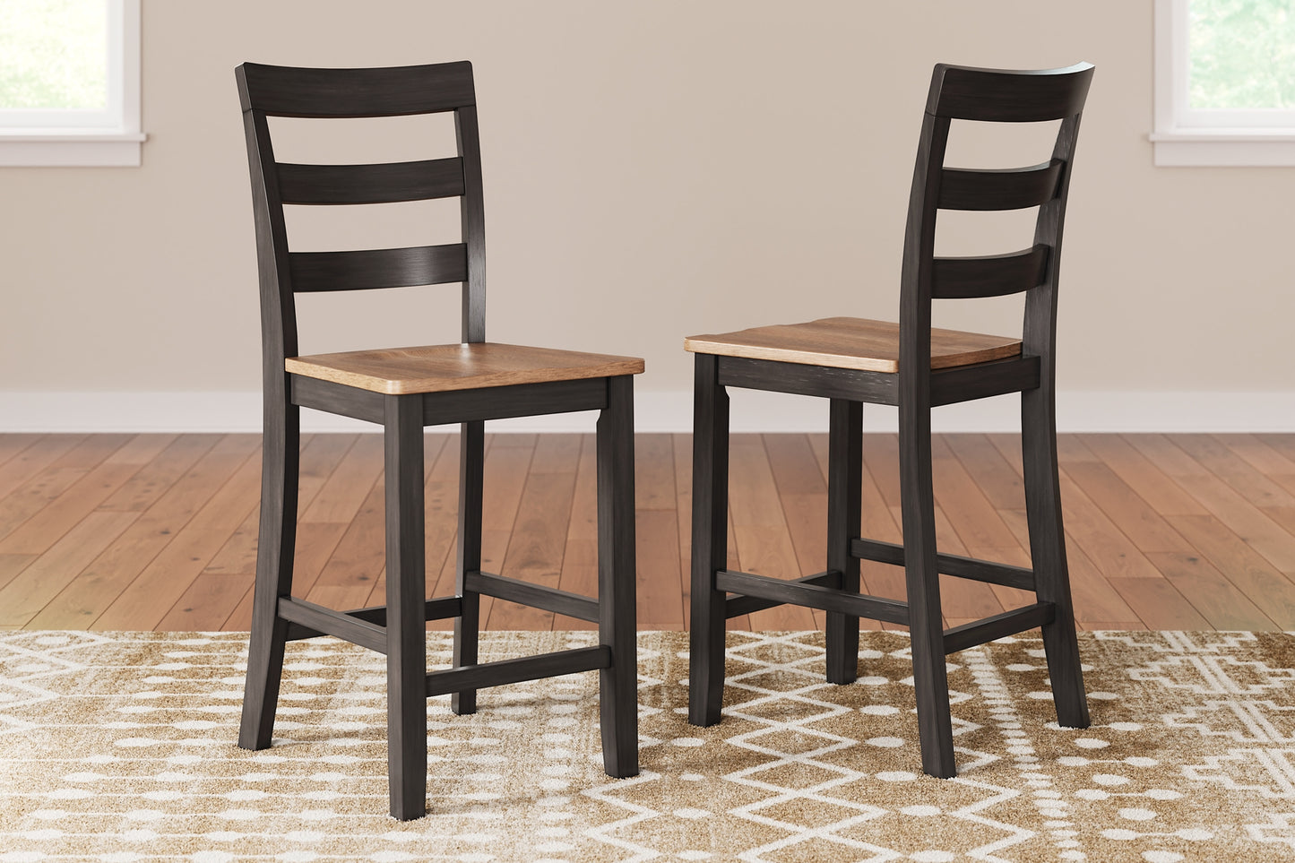 Gesthaven Counter Height Dining Table and 2 Barstools