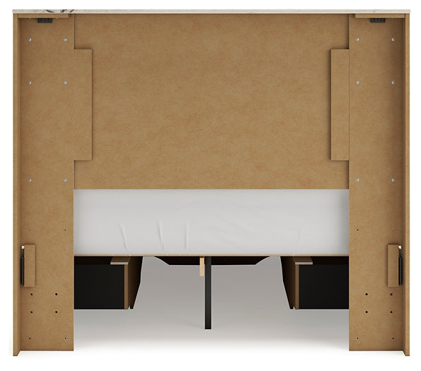 Lawroy Full Panel Storage Bed with Mirrored Dresser and Chest