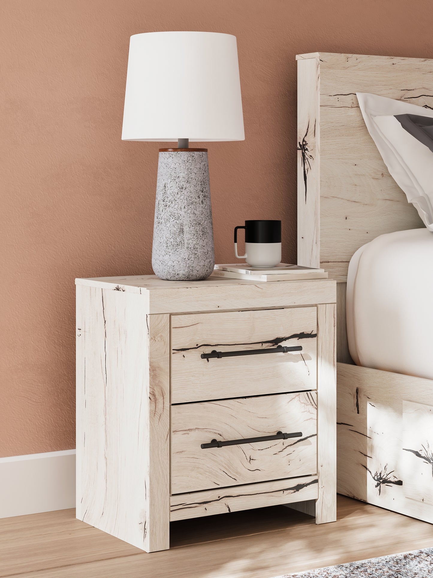 Lawroy Full Panel Storage Bed with Mirrored Dresser, Chest and Nightstand