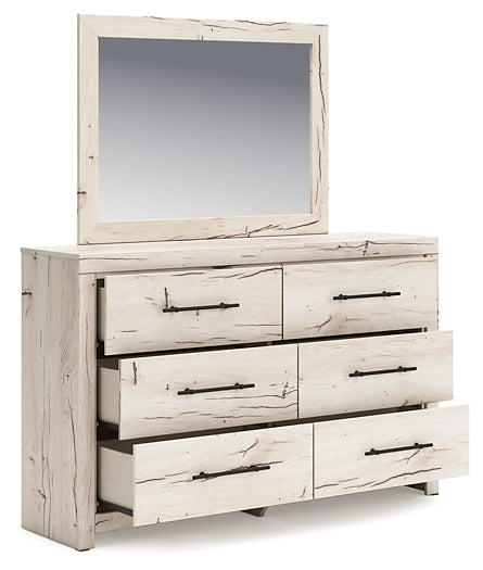 Lawroy Full Panel Headboard with Mirrored Dresser, Chest and Nightstand