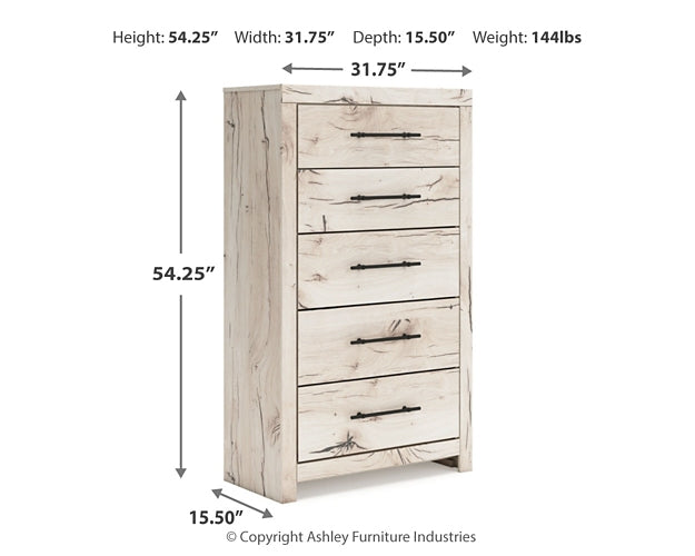 Lawroy Full Panel Headboard with Mirrored Dresser and Chest
