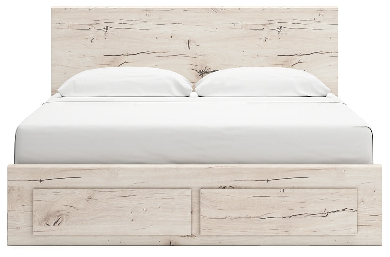 Lawroy King Panel Storage Bed with Mirrored Dresser and Chest