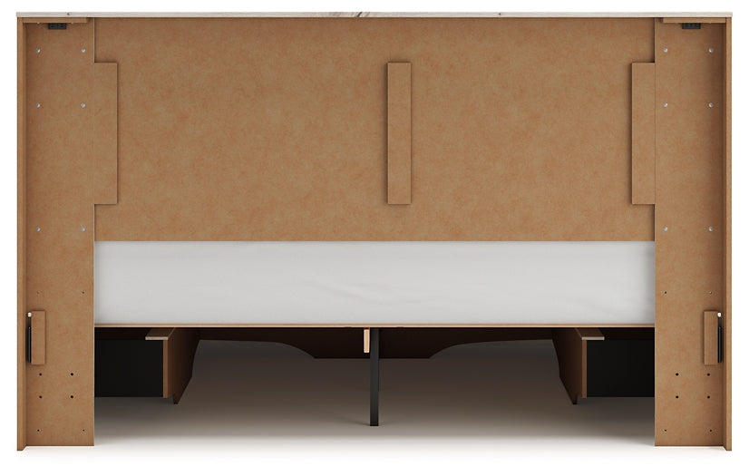 Lawroy King Panel Storage Bed with Mirrored Dresser, Chest and Nightstand