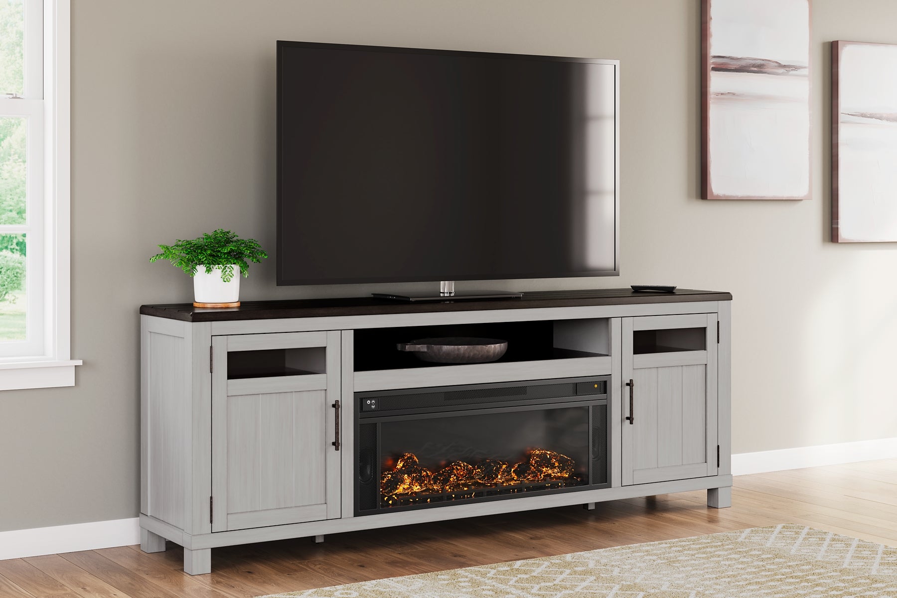 Darborn 88 TV Stand with Electric Fireplace