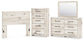 Lawroy Full Panel Headboard with Mirrored Dresser and Chest
