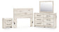 Lawroy Full Panel Headboard with Mirrored Dresser and Nightstand