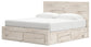 Lawroy King Panel Storage Bed with Mirrored Dresser, Chest and Nightstand