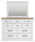 Ashbryn Queen Panel Storage Bed with Mirrored Dresser and Nightstand