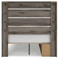 Graystorm Full Panel Bed with Storage with Mirrored Dresser, Chest and Nightstand