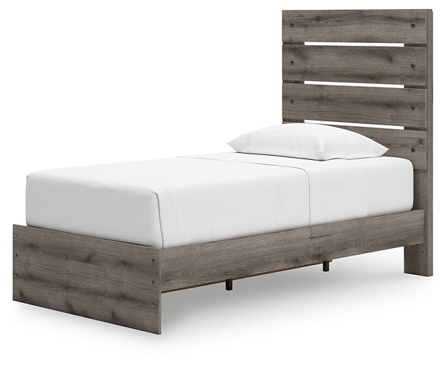 Graystorm Twin Panel Storage Bed with Mirrored Dresser and Chest