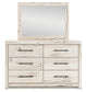 Lawroy Queen Panel Headboard with Mirrored Dresser, Chest and Nightstand