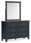 Landocken Queen Panel Headboard with Mirrored Dresser, Chest and Nightstand