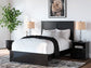 Maribel Full Panel Bed with Mirrored Dresser and Chest