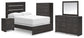 Hollivern Full Panel Bed with Mirrored Dresser, Chest and Nightstand