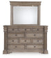 Blairhurst California King Panel Bed with Mirrored Dresser and Chest