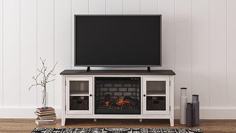 Signature Design By Ashley Dorrinson TV Stand with Electric Fireplace - Thumbnail 5