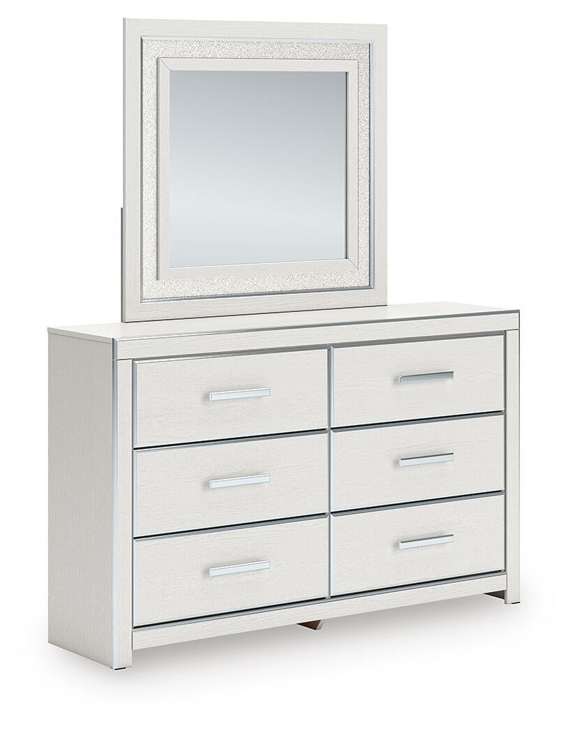 Zuraleus King Upholstered Panel Bed, Dresser, Mirror and Nightstand
