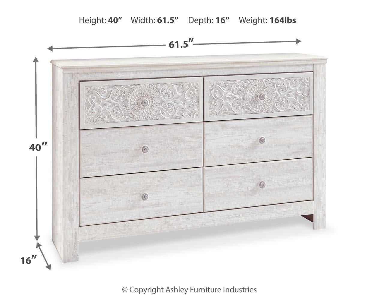Paxberry Six Drawer Dresser