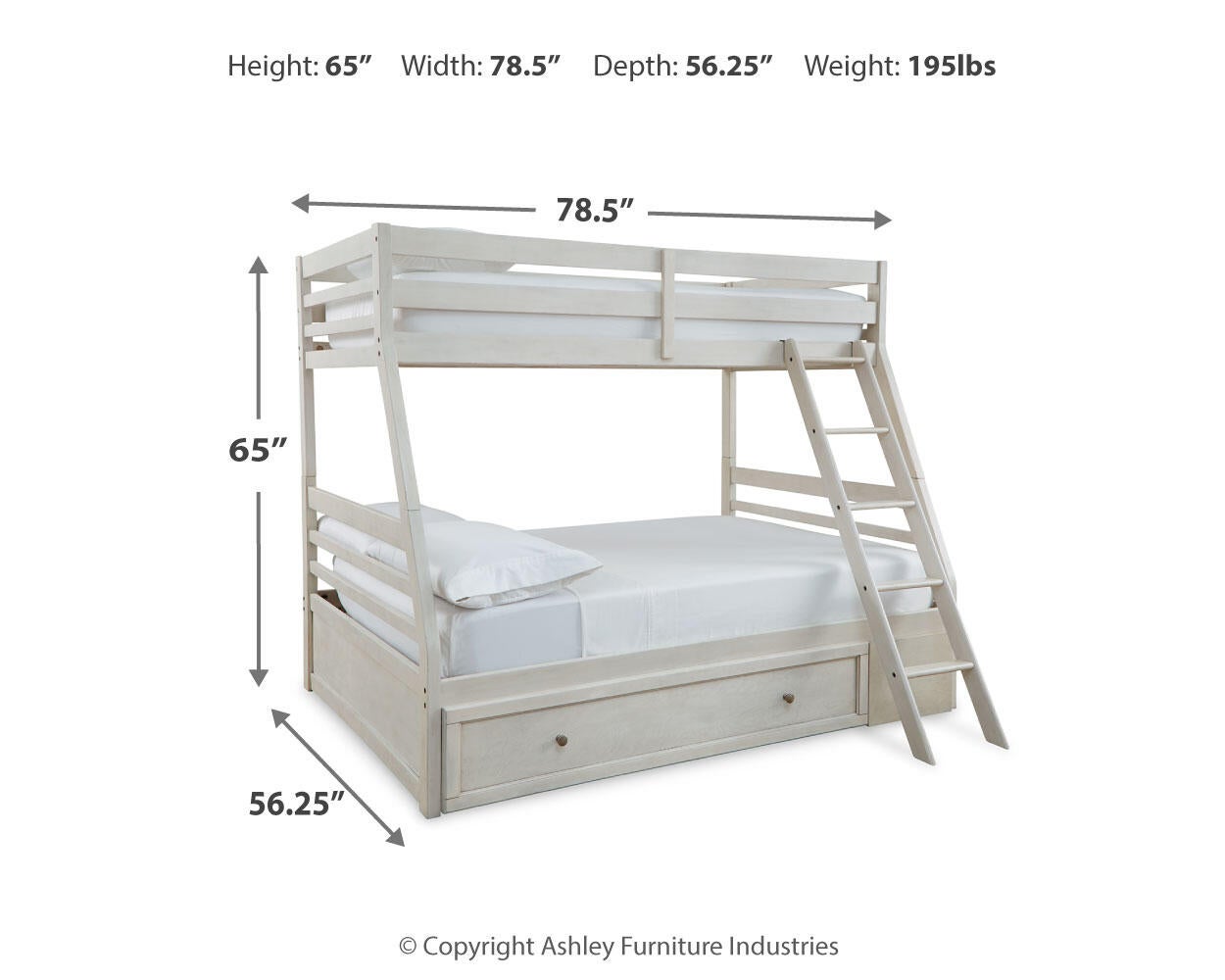 Ashley Express - Robbinsdale Twin over Full Bunk Bed with Storage