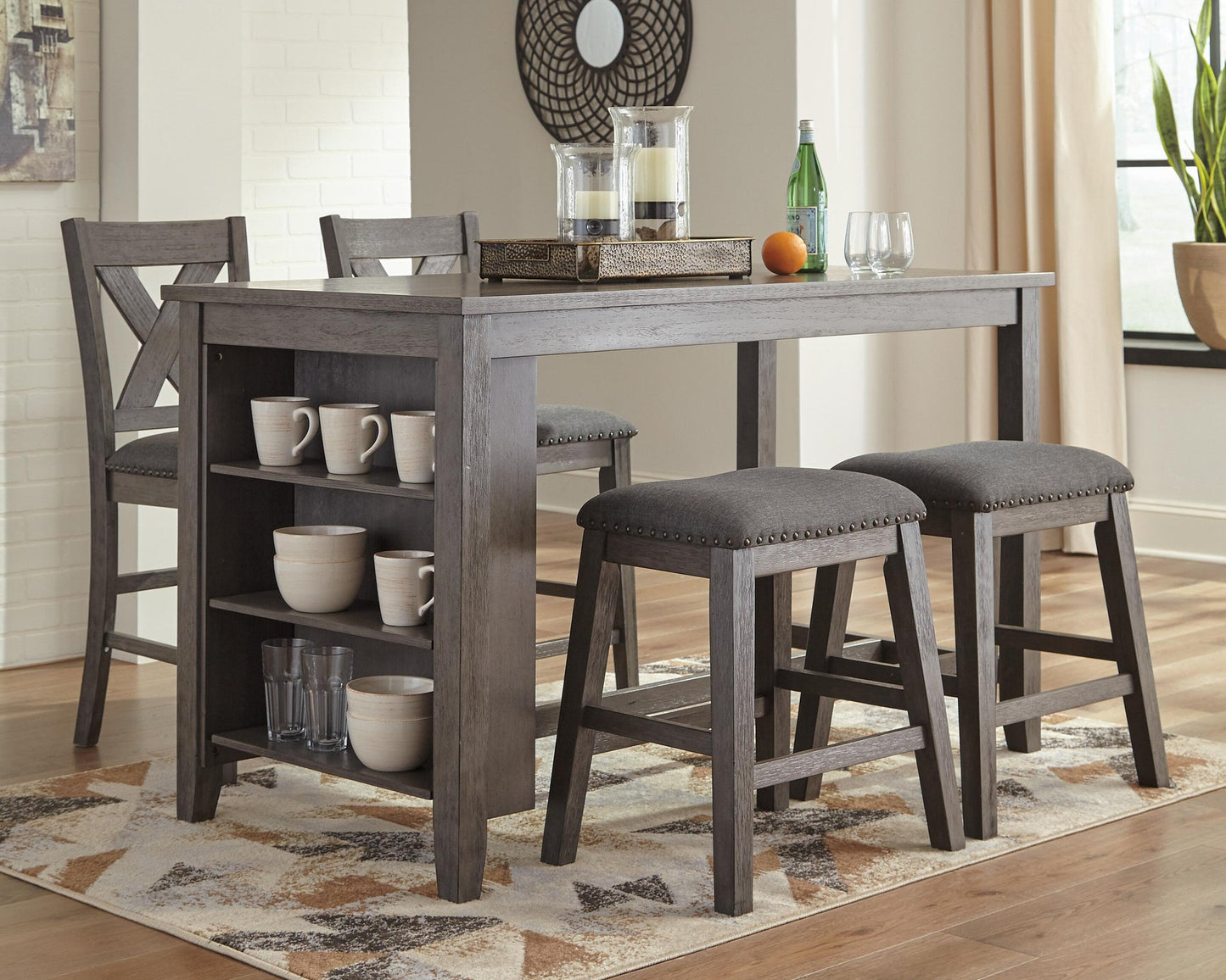 Ashley Express - Caitbrook Counter Height Dining Table and 4 Barstools