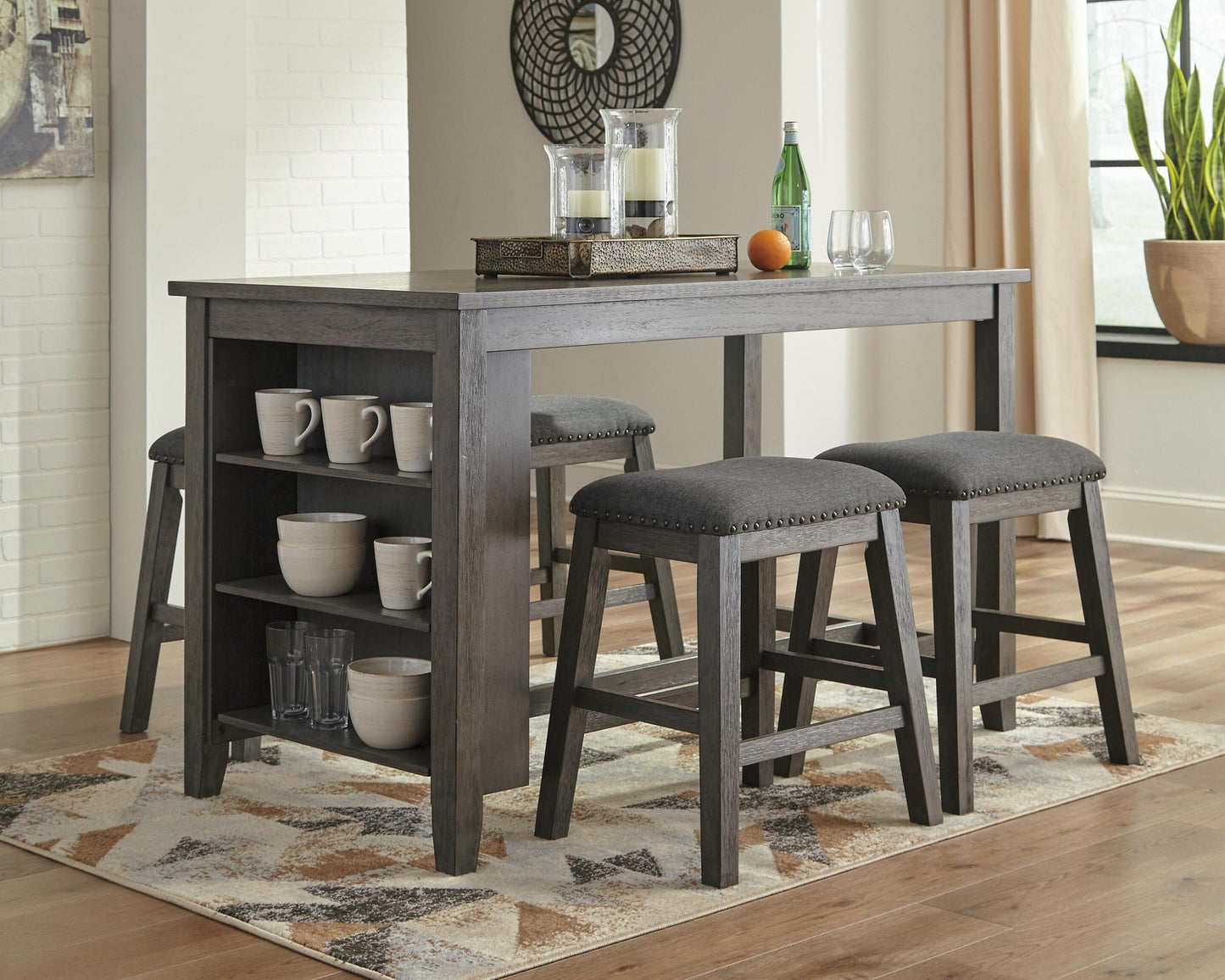 Ashley Express - Caitbrook Counter Height Dining Table and 4 Barstools