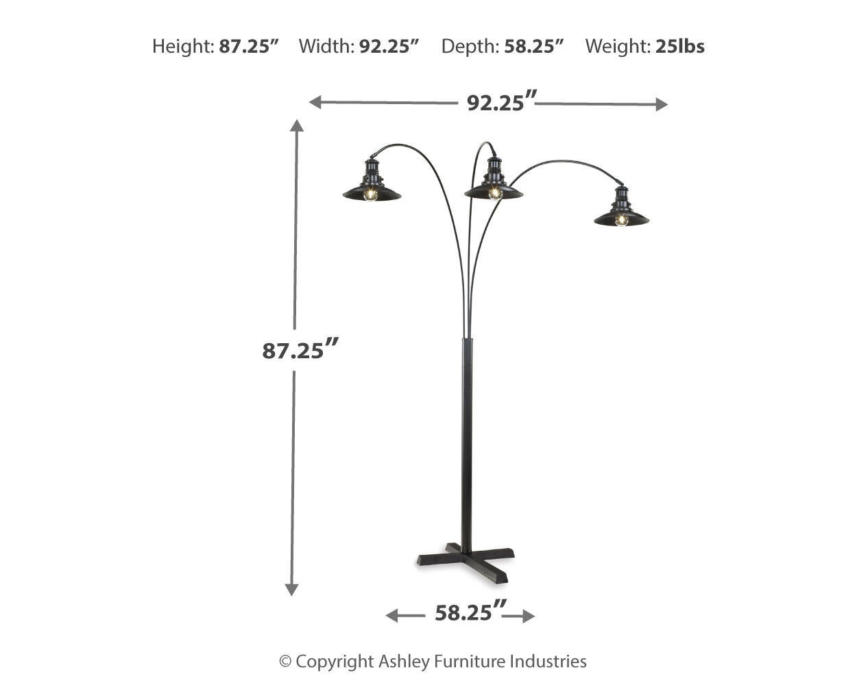 Ashley Express - Sheriel Metal Arc Lamp (1/CN)