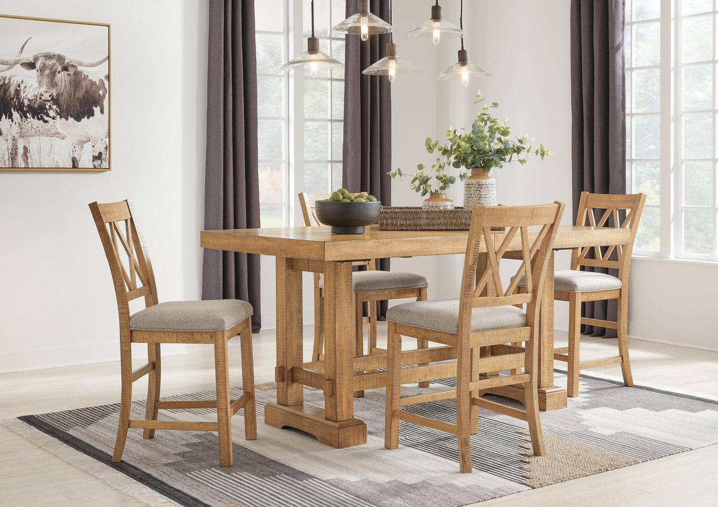 Ashley Express - Havonplane Upholstered Barstool (2/CN)