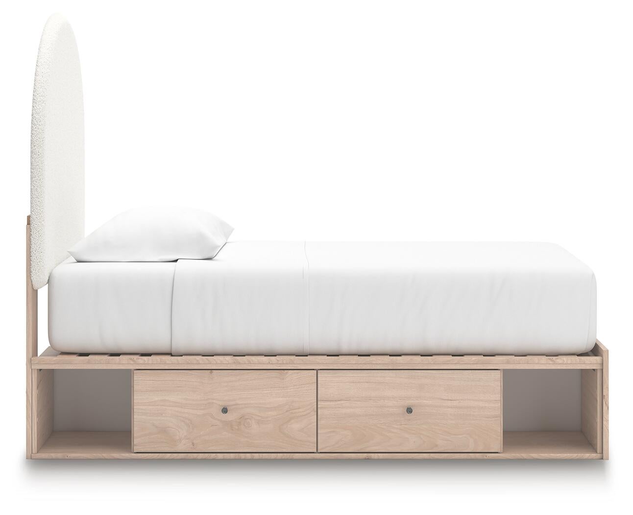 Arloster Twin Upholstered Panel Bed with Storage