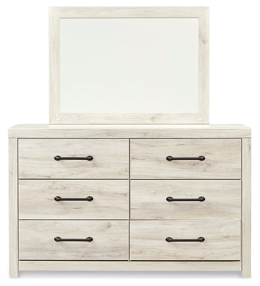 Cambeck Queen Panel Headboard with Mirrored Dresser and Chest