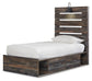 Drystan Twin Panel Bed with 4 Storage Drawers with Dresser